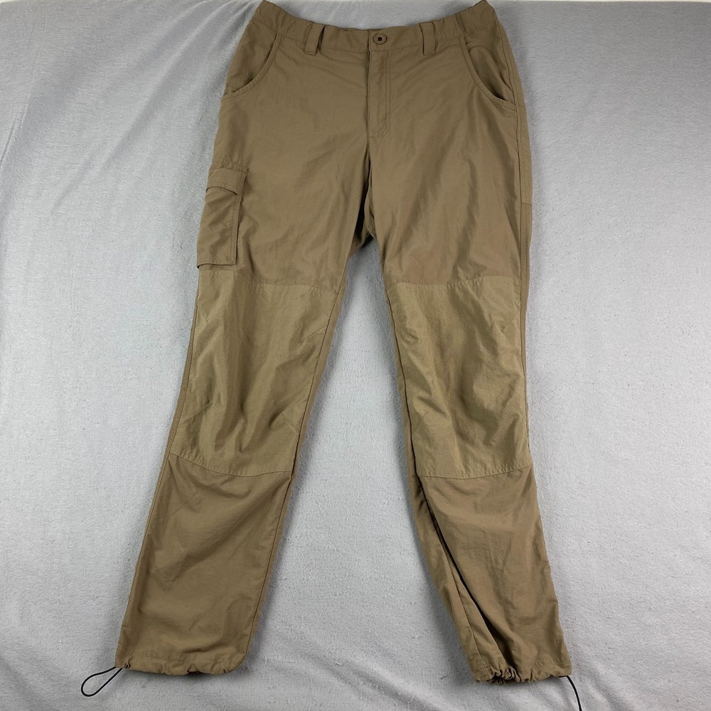 Rail Riders Womens Pants M nylon adjustable waist cargo pocket brown